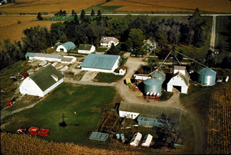 aerial of farm